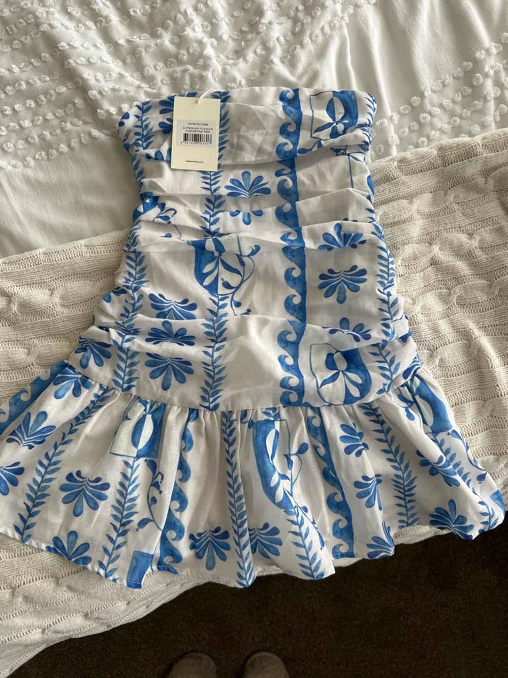 Peppermayo Blue and White Patterned Dress - Picture 4 of 5